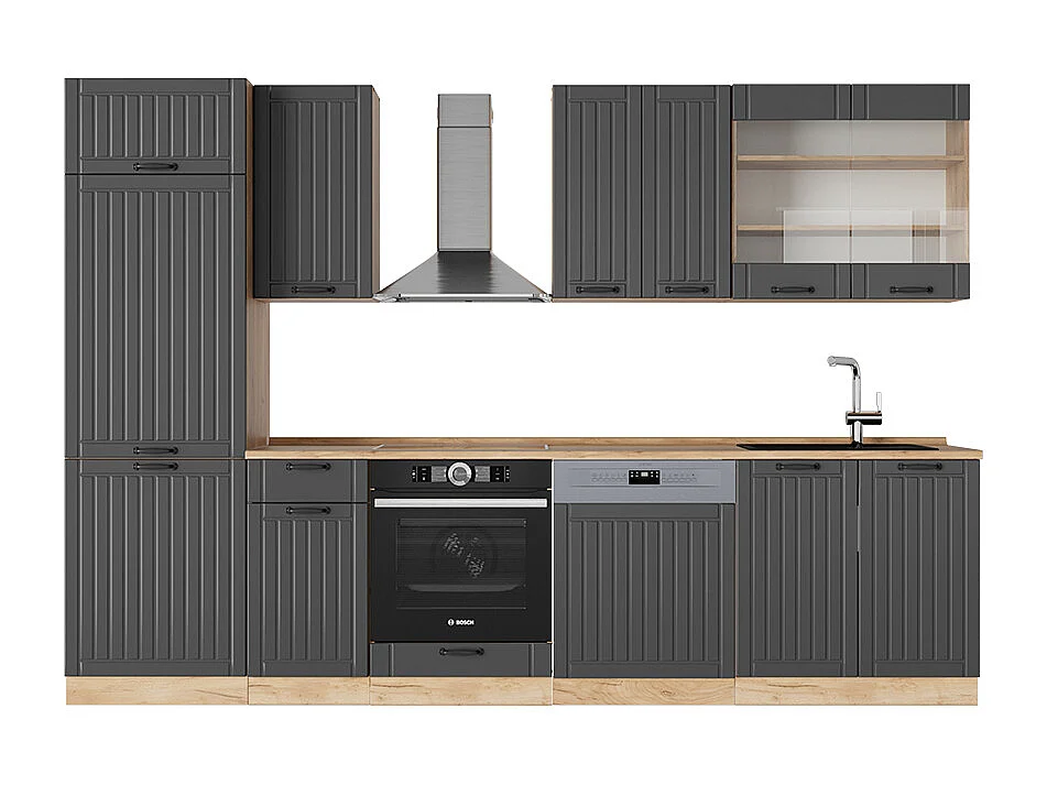Mueble de cocina gris oscuro 300x60x81.6 fame-line