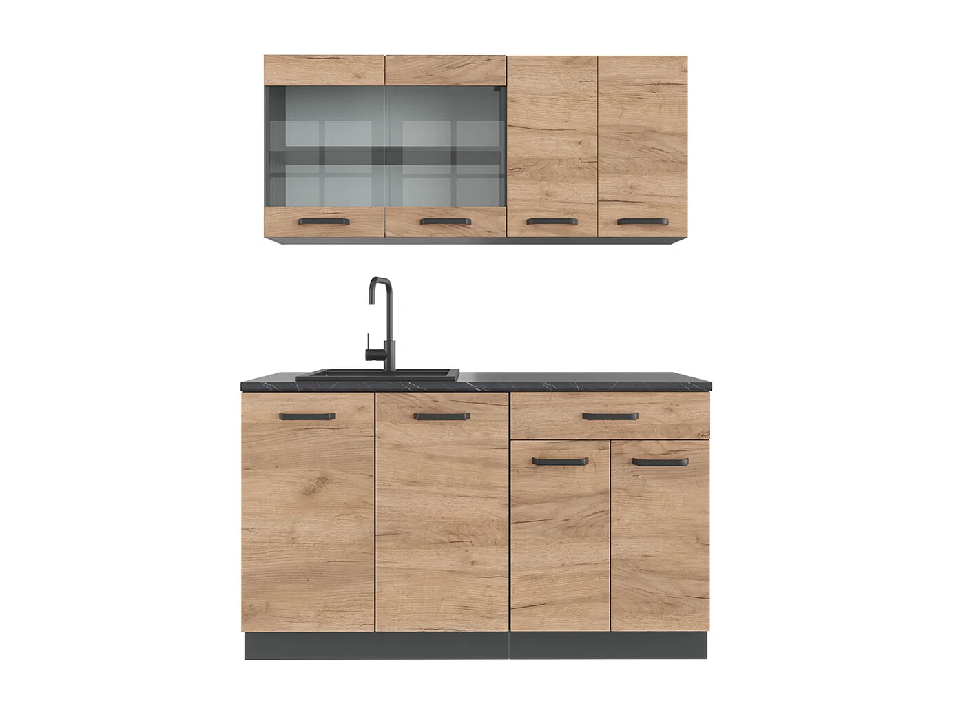 Сocina versátil  oro power roble/antracita 140x46x81.6 r-line