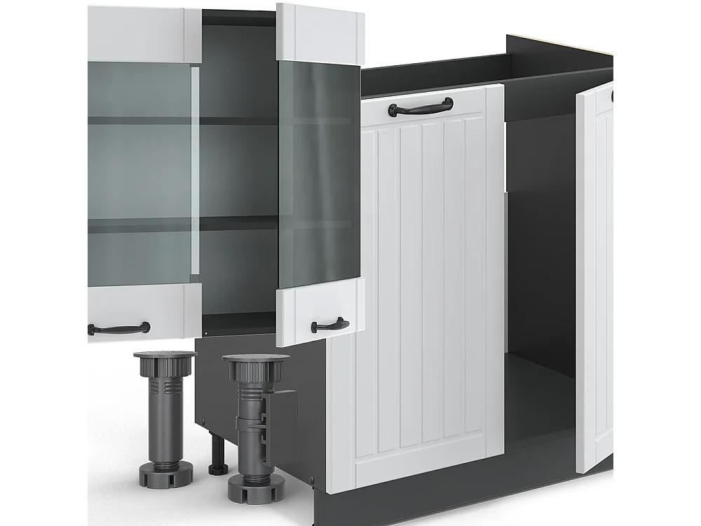 Aneks kuchenny biały dworek/antracyt 300x60x81.6 fame-line