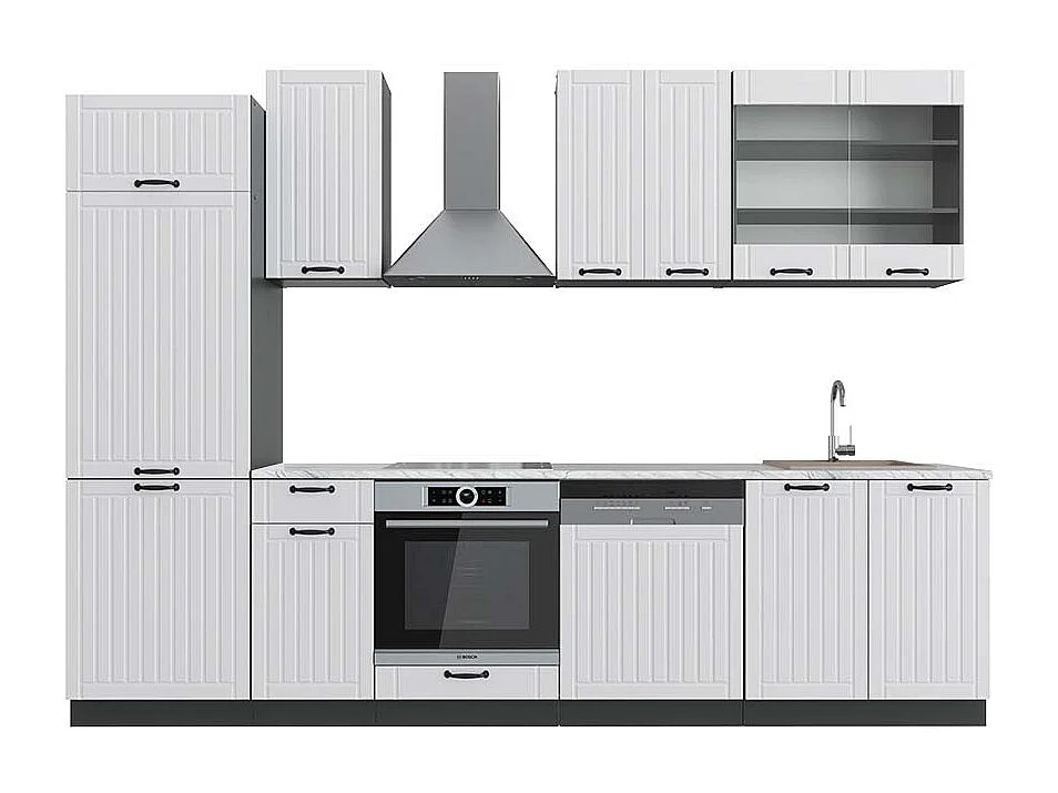 Cuisine blanc cottage/anthracite 300x60x81.6 fame-line