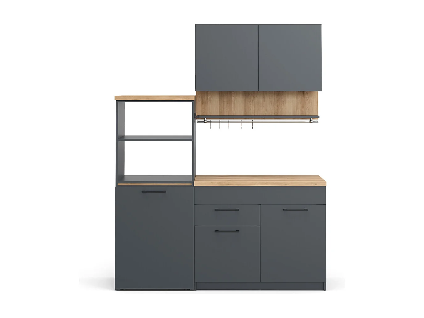 Cocina individual antracita 160x60x81.6 egbert