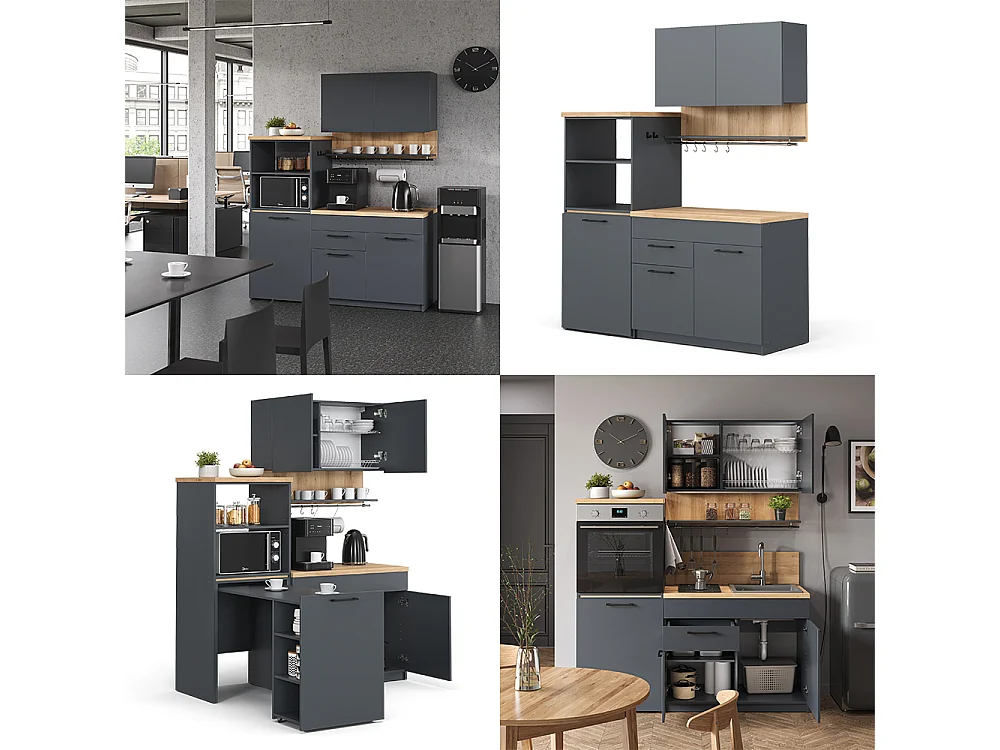 Cuisine anthracite 160x60x81.6 egbert