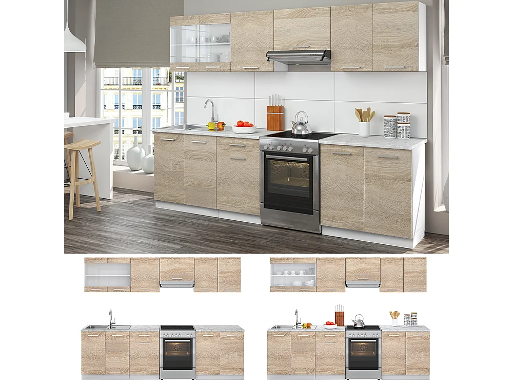 Keukenblok sonoma 270x60x81.6 raul