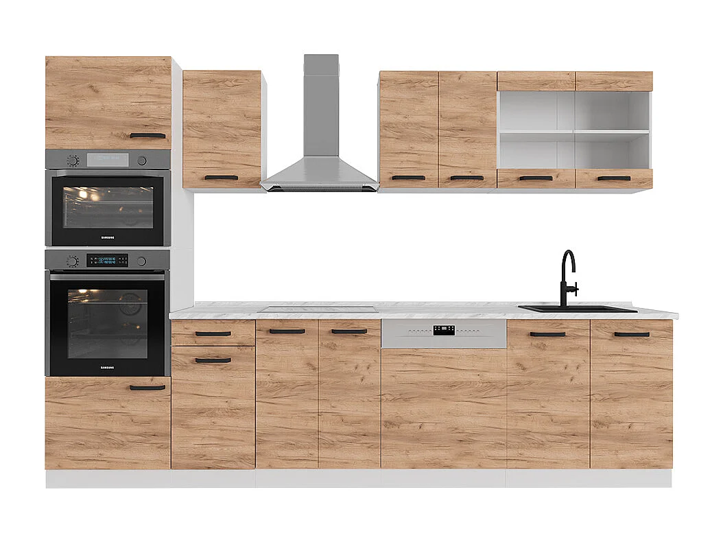 Cucina componibile quercia dorata/bianco 300x60x81.6 r-line