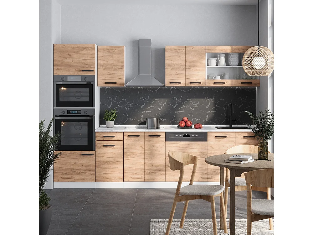 Cuisine chêne doré/blanc 300x60x81.6 r-line