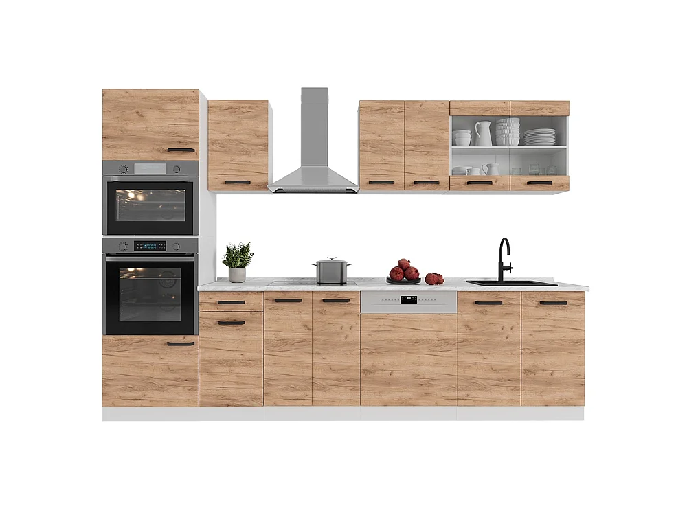 Cuisine chêne doré/blanc 300x60x81.6 r-line