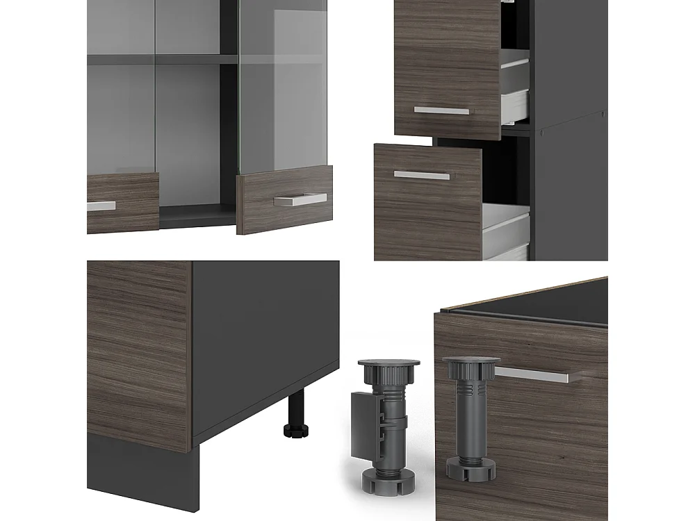 Cuisine  gris noble/anthracite 350x60x81.6 r-line