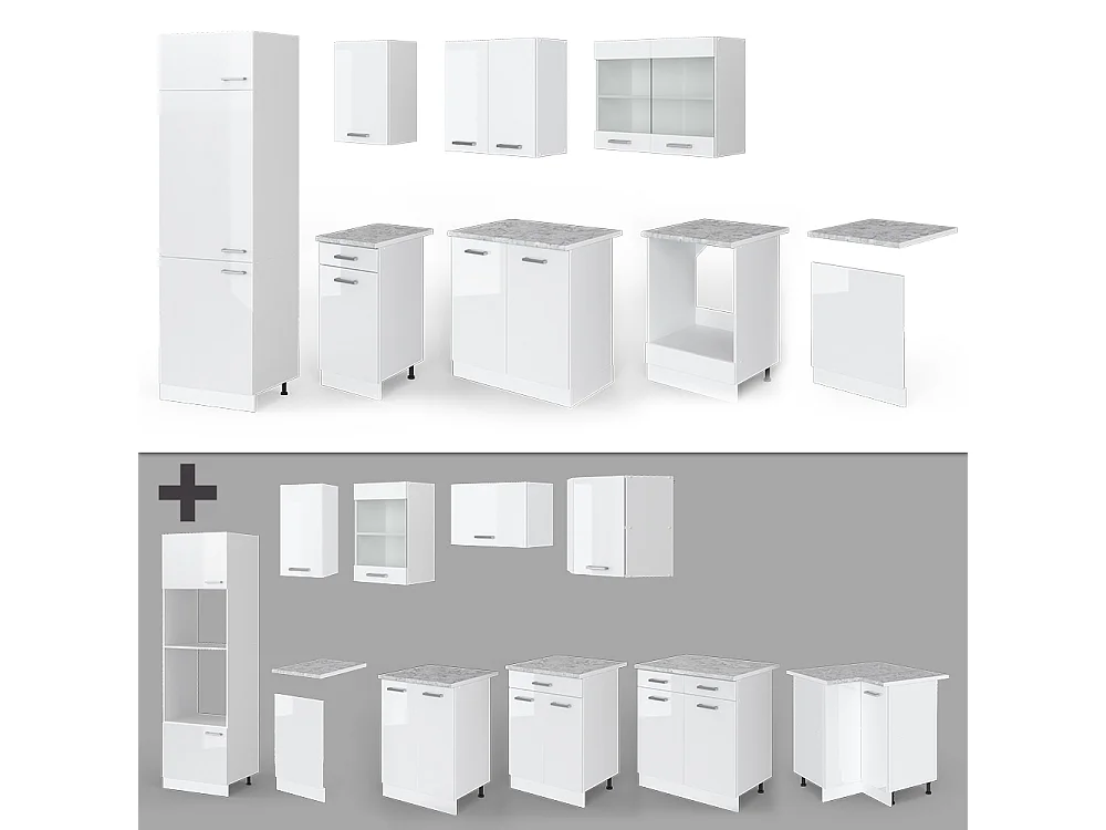 Cuisine blanc brillant/blanc 300x60x81.6 r-line