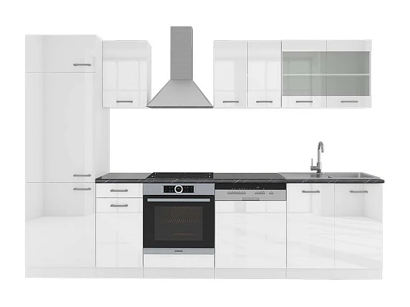 Mueble de cocina blanco alto brillo/blanco 300x60x81.6 r-line