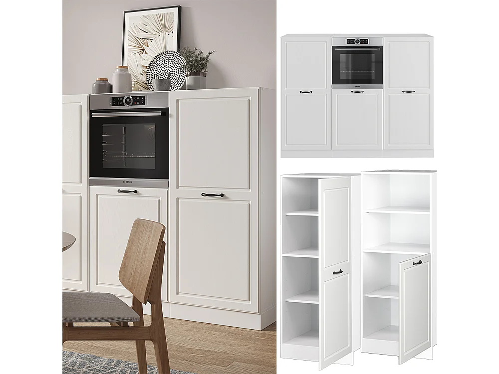 Bloc cuisine blanc campagne/blanc 180x46x81.6 r-line