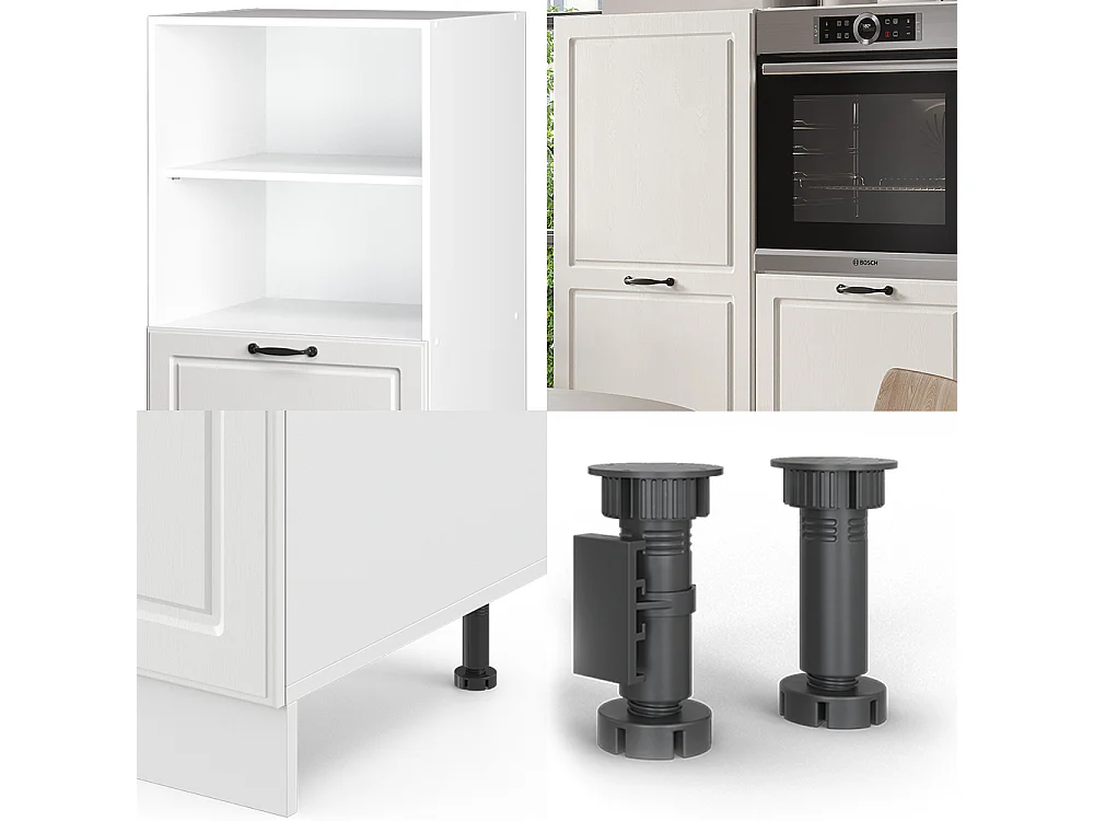 Bloc cuisine blanc campagne/blanc 180x46x81.6 r-line