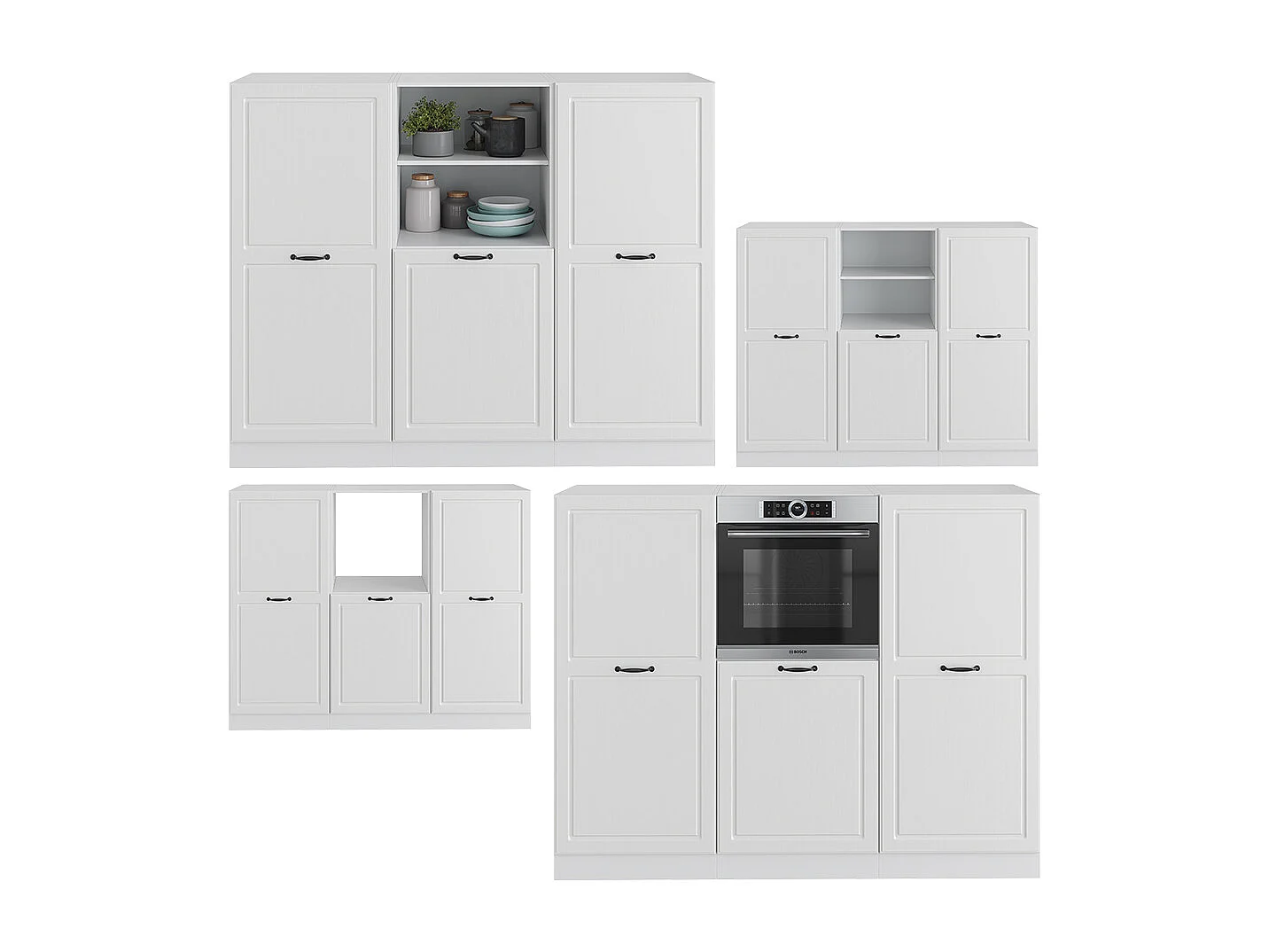 Bloc cuisine blanc campagne/blanc 180x46x81.6 r-line