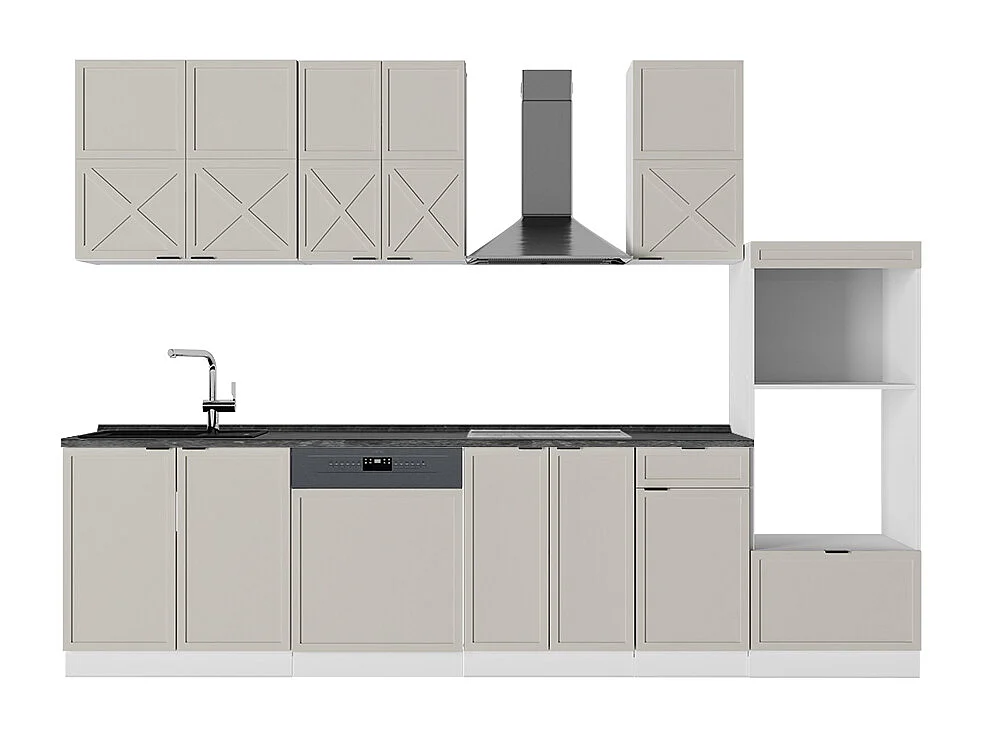 Cuisine grisbeige/blanc 300x60x81.6 fame-line