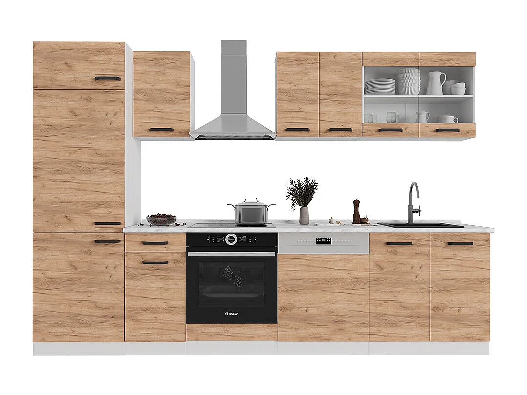 Cucina componibile quercia dorata/bianco 300x60x81.6 r-line