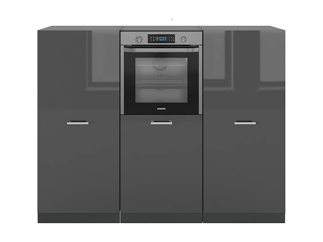 Bloc cuisine anthracite brillant/anthracite 180x46x81.6 r-line