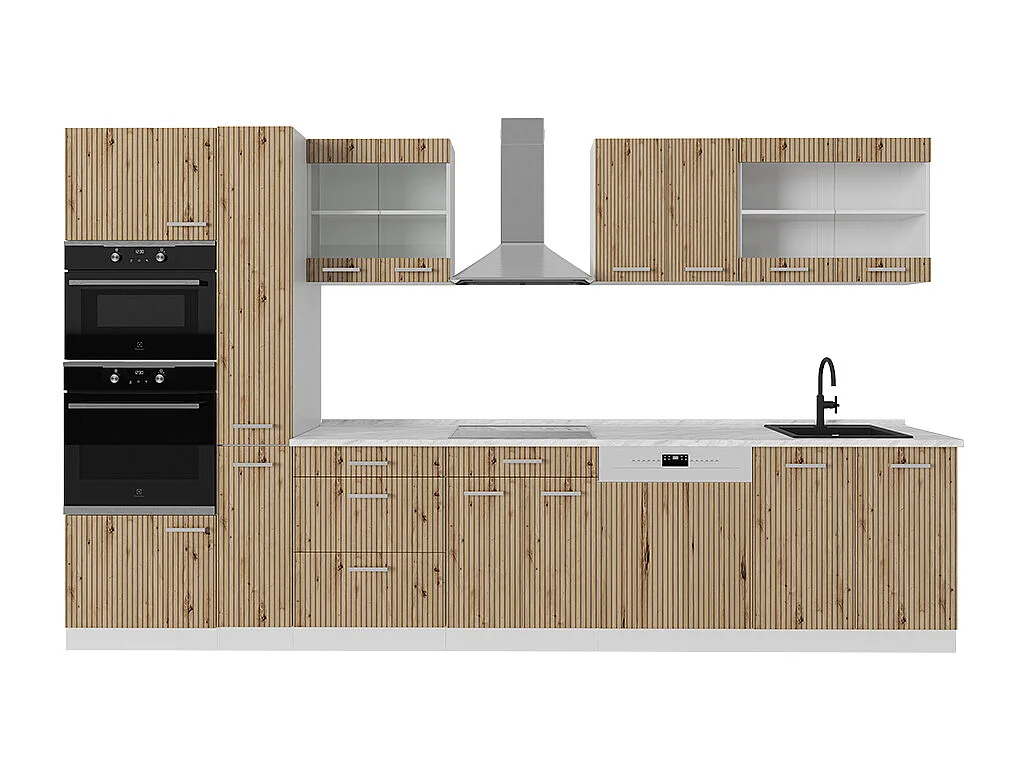 Küchenzeile artisan eiche/weiß 350x60x81.6 r-line