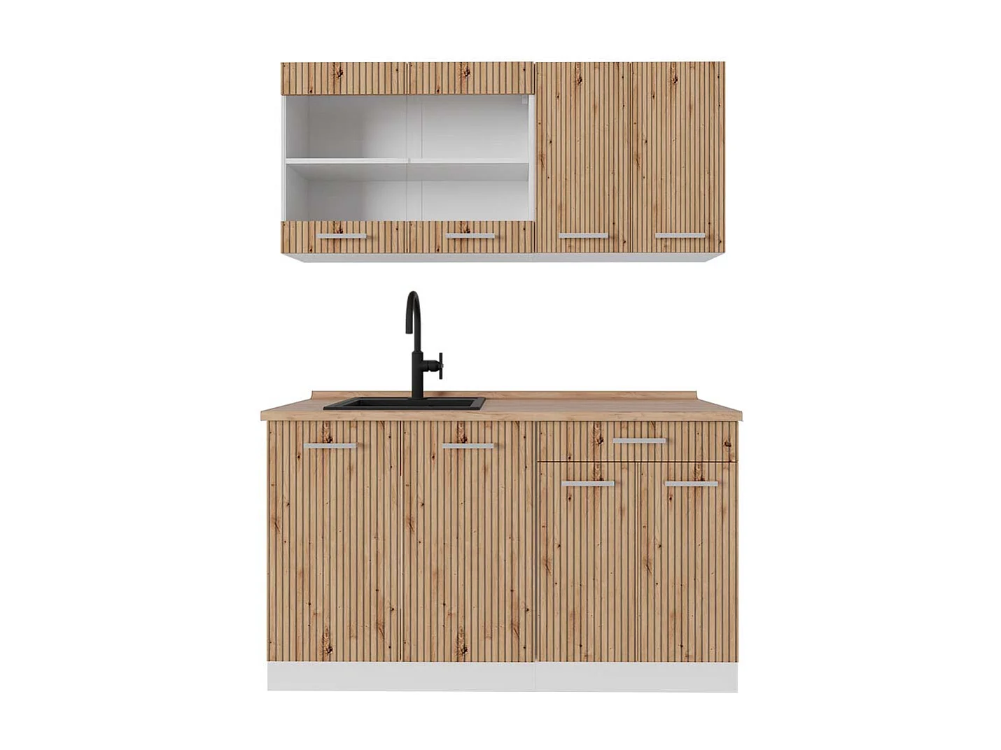 Küchenzeile artisan eiche/weiß 140x60x81.6 r-line