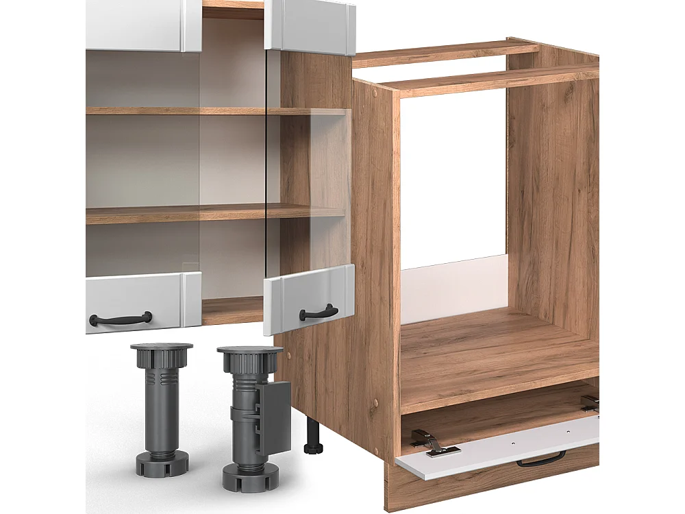 Zabudowa kuchenna biały domek wiejski 300x60x81.6 fame-line