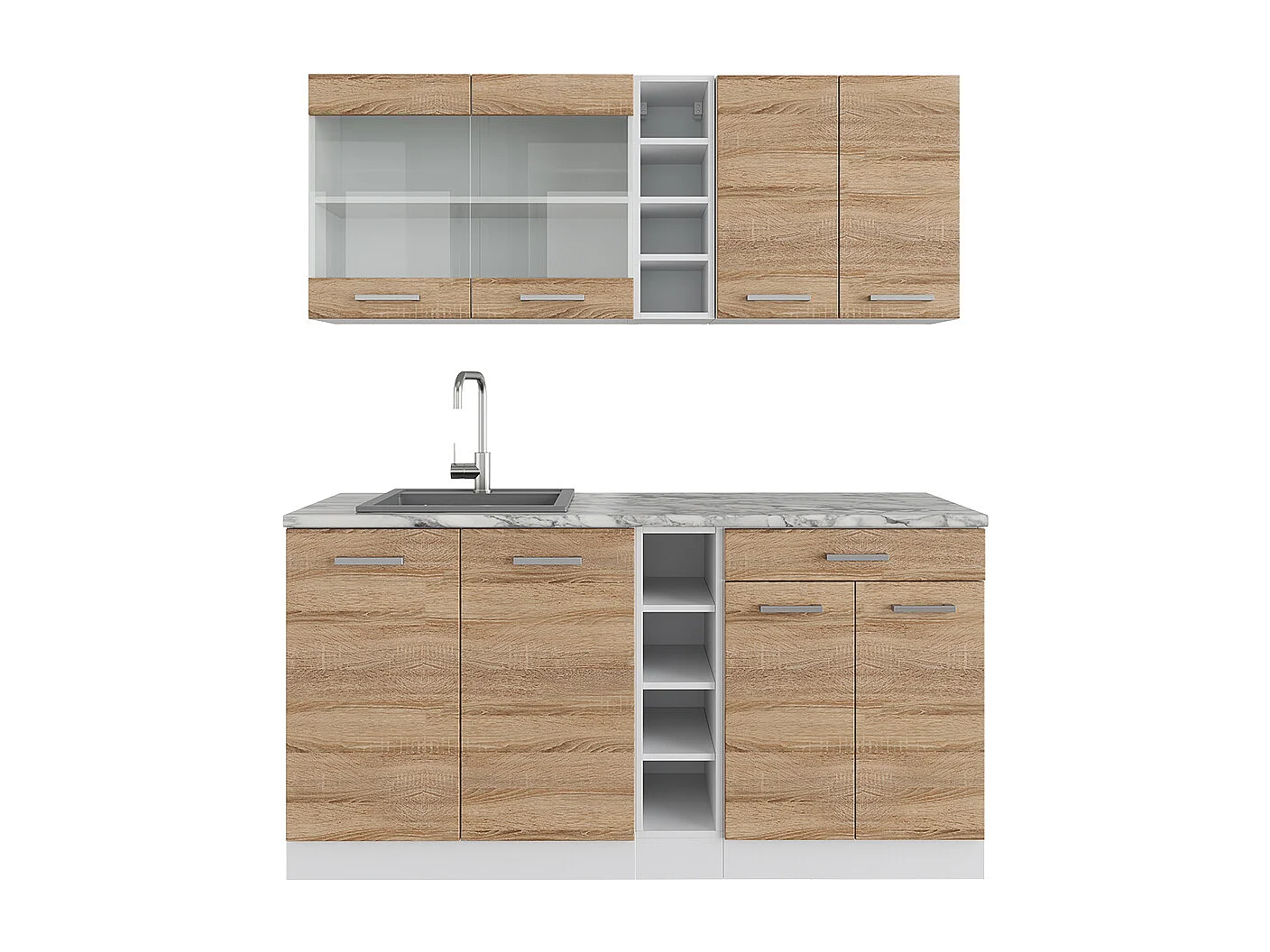 Cuisine sonoma/blanc 160x60x81.6 r-line