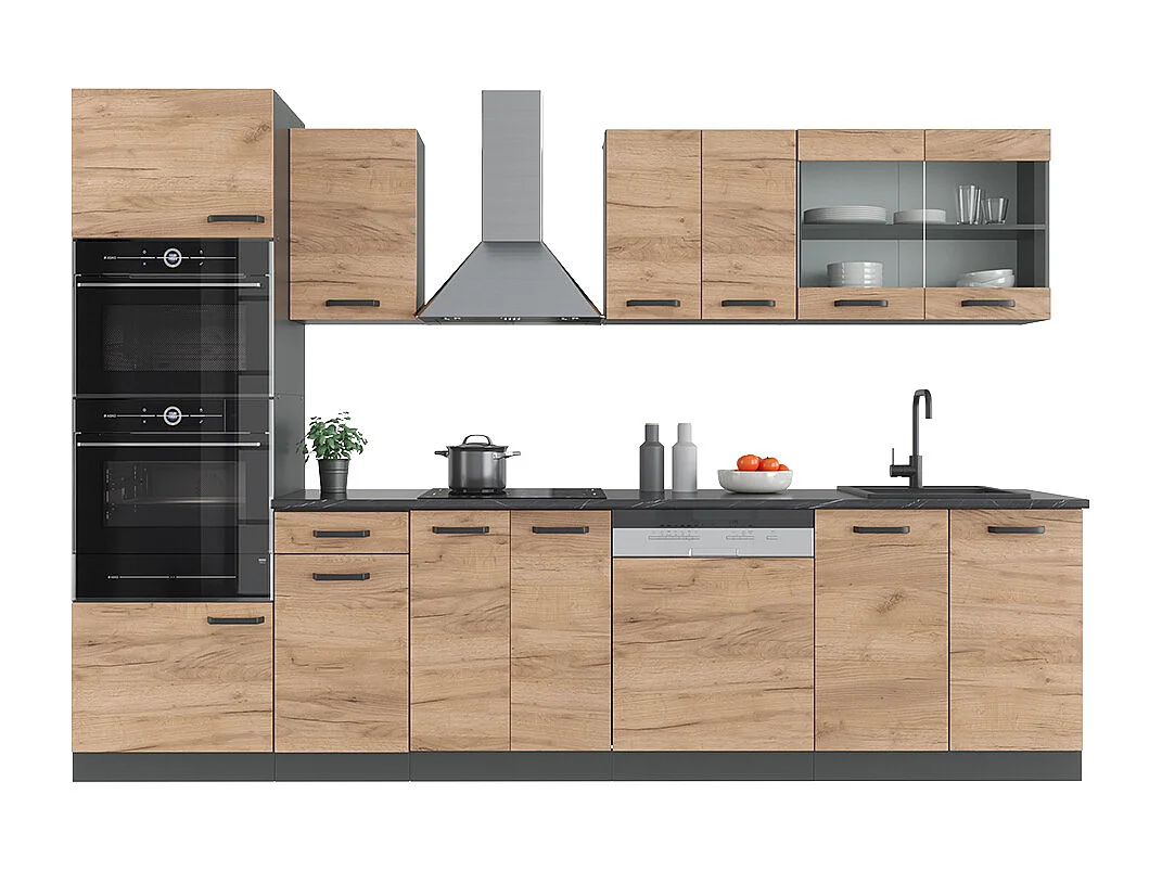 Mueble de cocina oro power roble/antracita 300x60x81.6 r-line