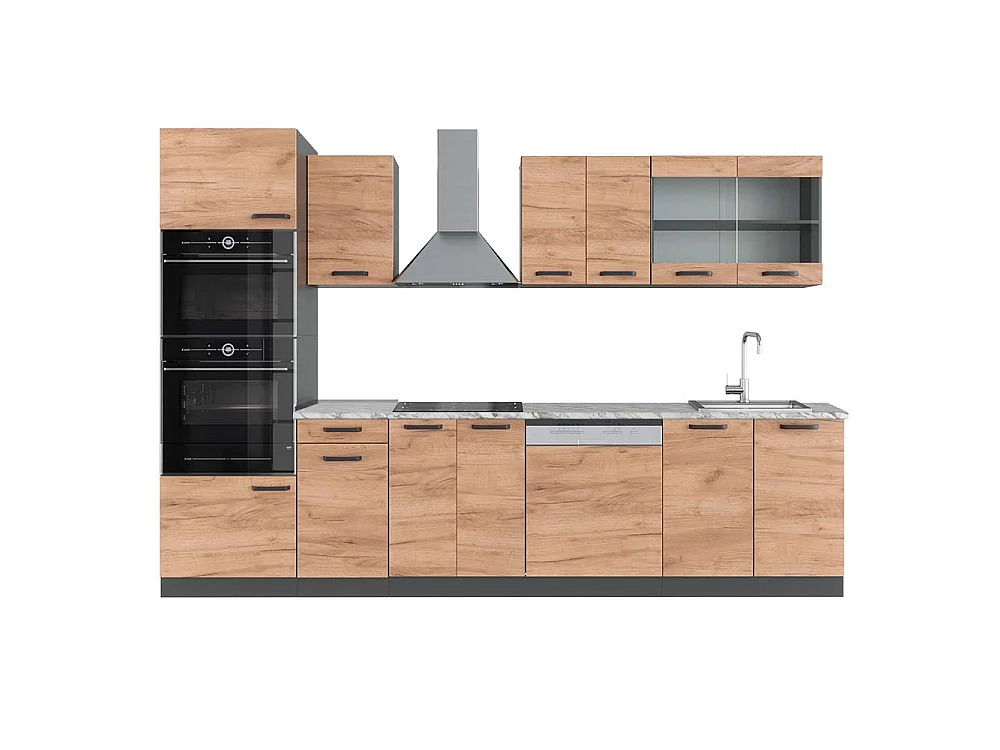 Cuisine chêne doré/anthracite 300x60x81.6 r-line