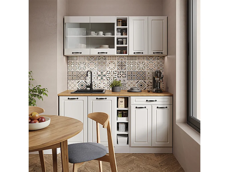 Cuisine blanc campagne/blanc 160x60x81.6 r-line