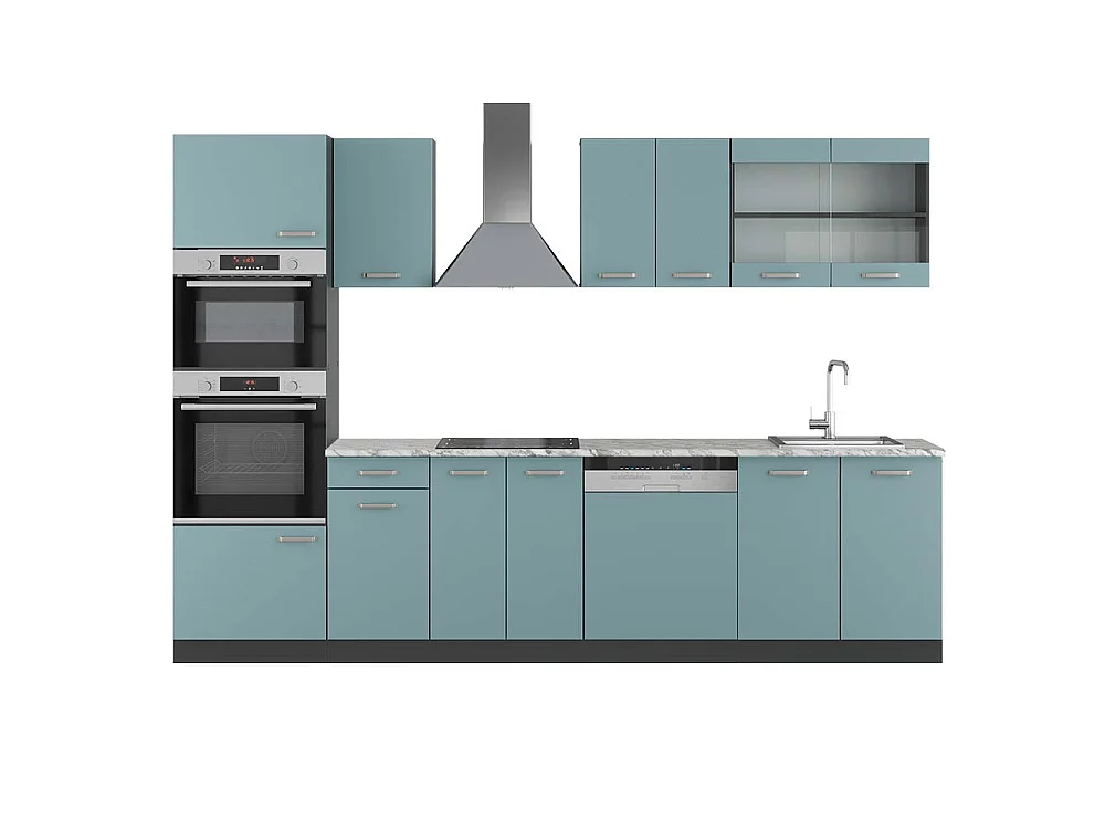 Cuisine bleu-gris/anthracite 300x60x81.6 r-line
