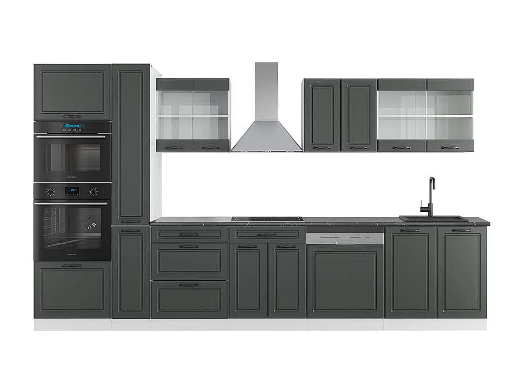 Ligne de cuisine anthracite maison de campagne/blanc 350x60x81.6 r-line