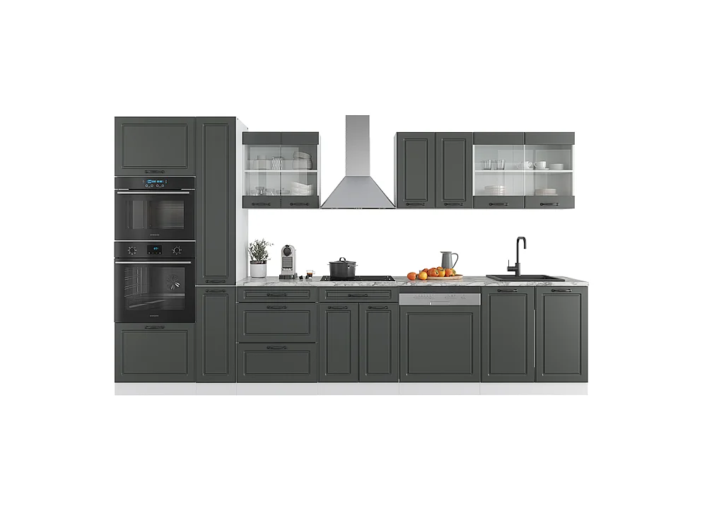 Ligne de cuisine anthracite maison de campagne/blanc 350x60x81.6 r-line