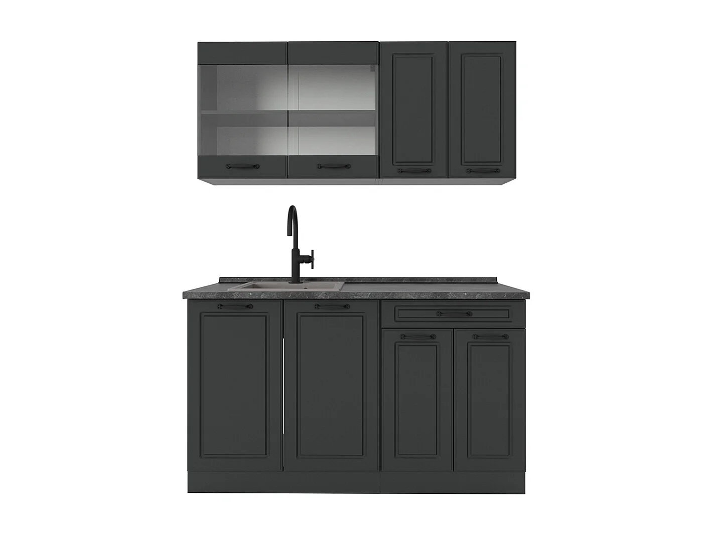 Cuisine anthracite maison de campagne/anthracite 140x60x81.6 r-line