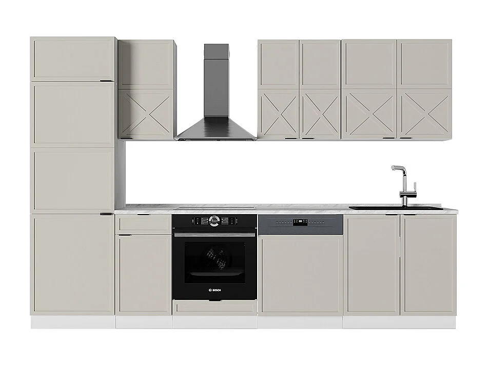 Cuisine grisbeige/blanc 300x46x81.6 fame-line