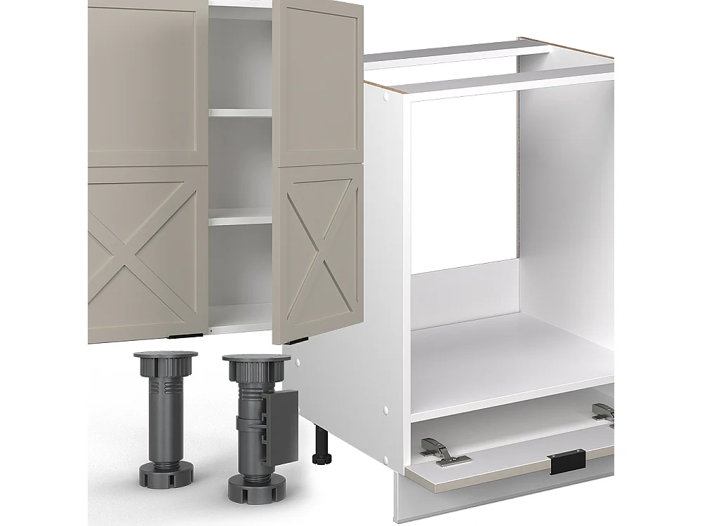 Pentry gråbeige/vit 300x46x81.6 fame-line