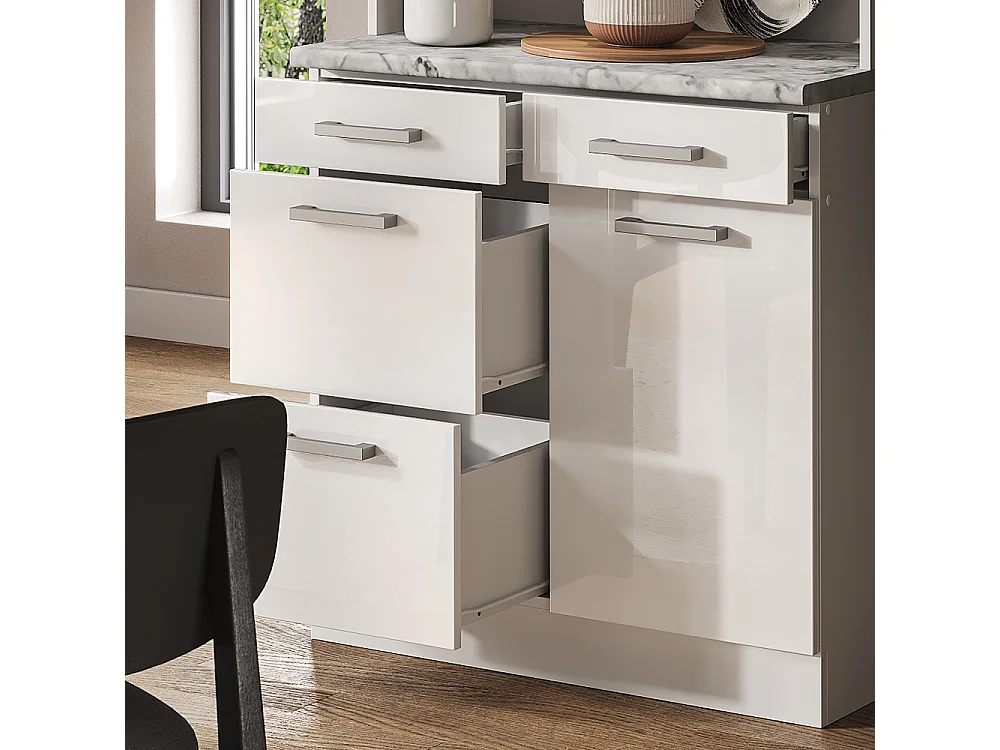 Bloque de cocina blanco alto brillo 80x60x81.6 r-line