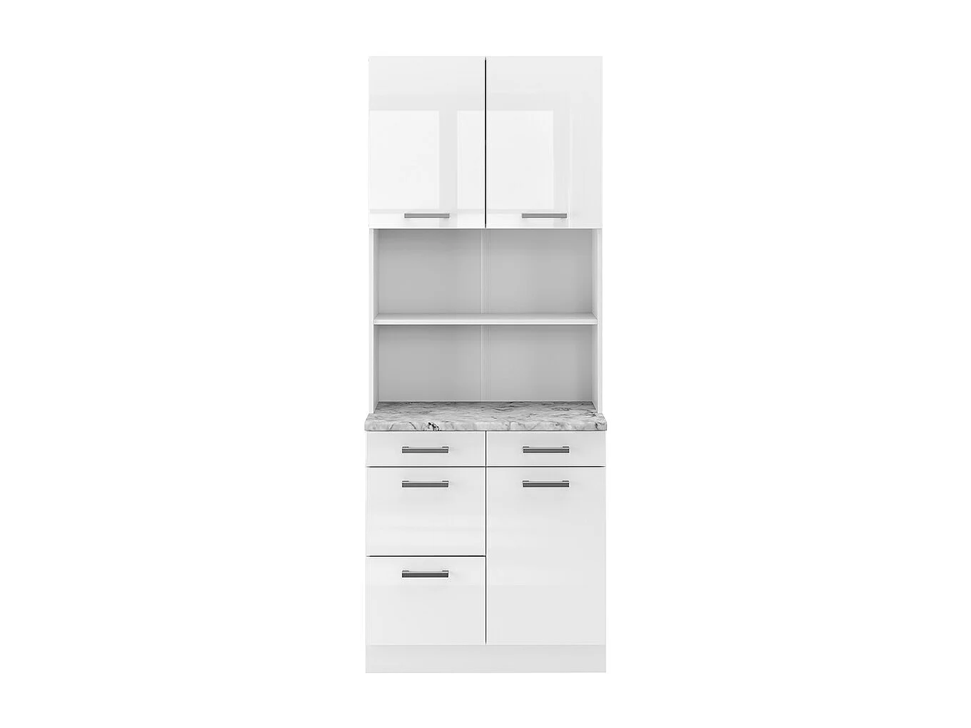 Bloc cuisine blanc haute brillance 80x60x81.6 r-line