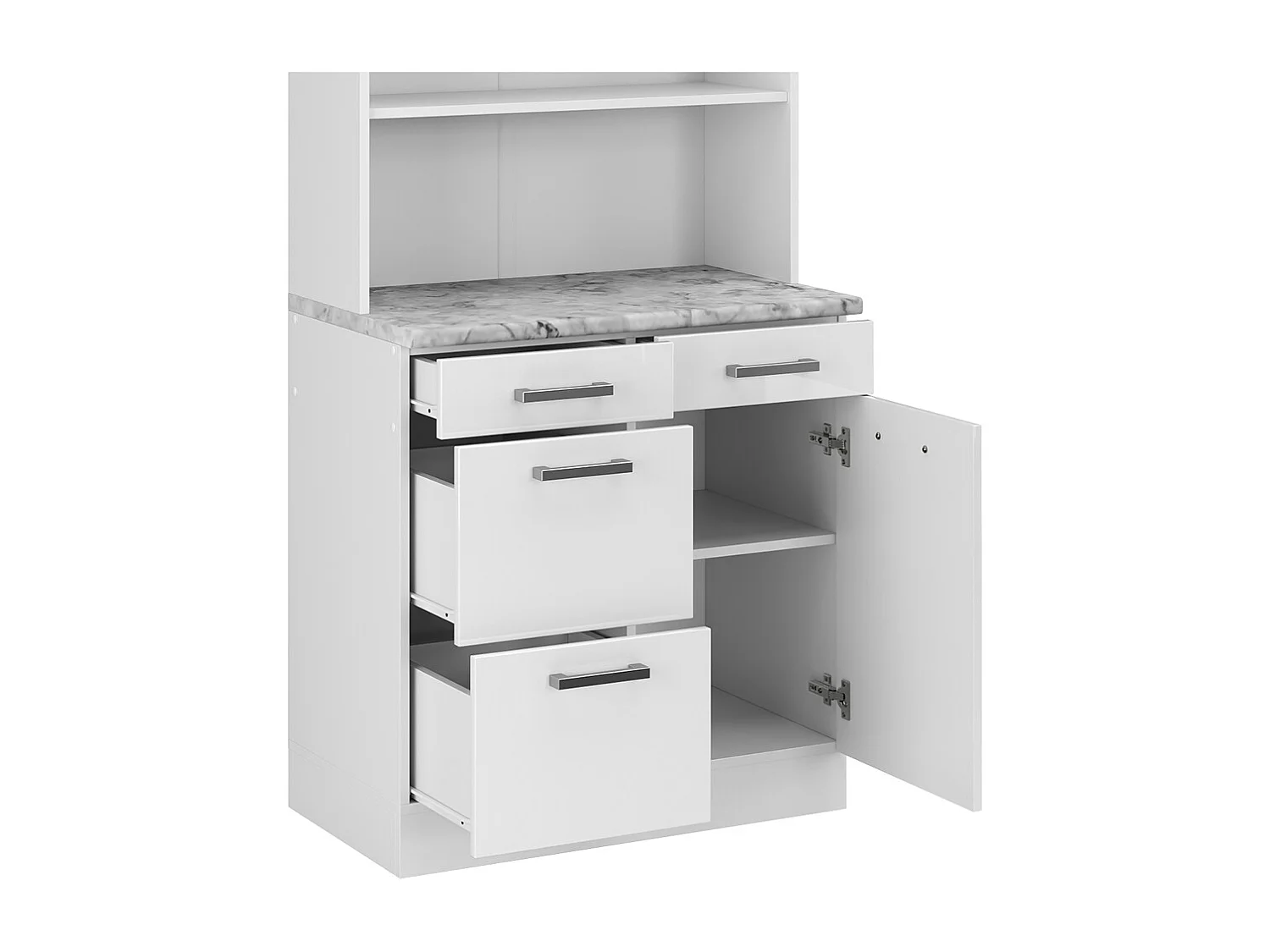 Bloc cuisine blanc haute brillance 80x60x81.6 r-line