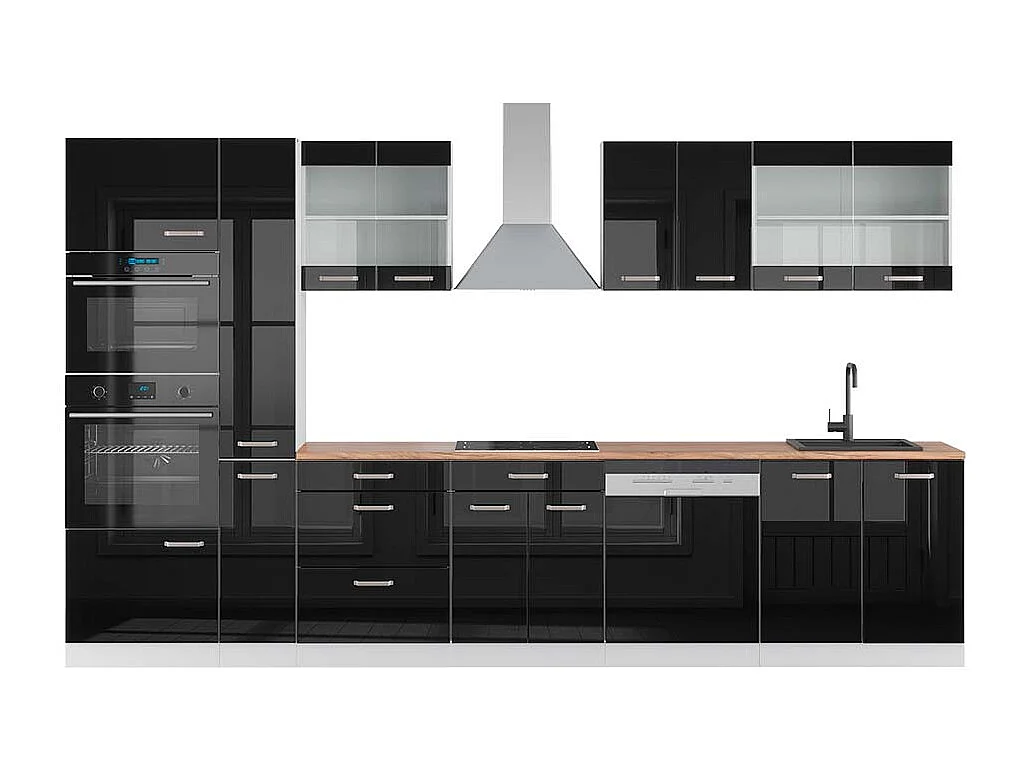 Cuisine noir brillant/blanc 350x60x81.6 r-line