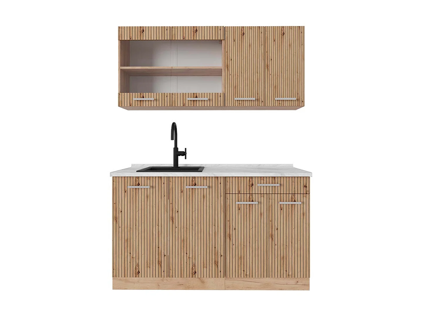 Cucina monoblocco rovere artigianale/rovere goldkraft 140x60x81.6 r-line