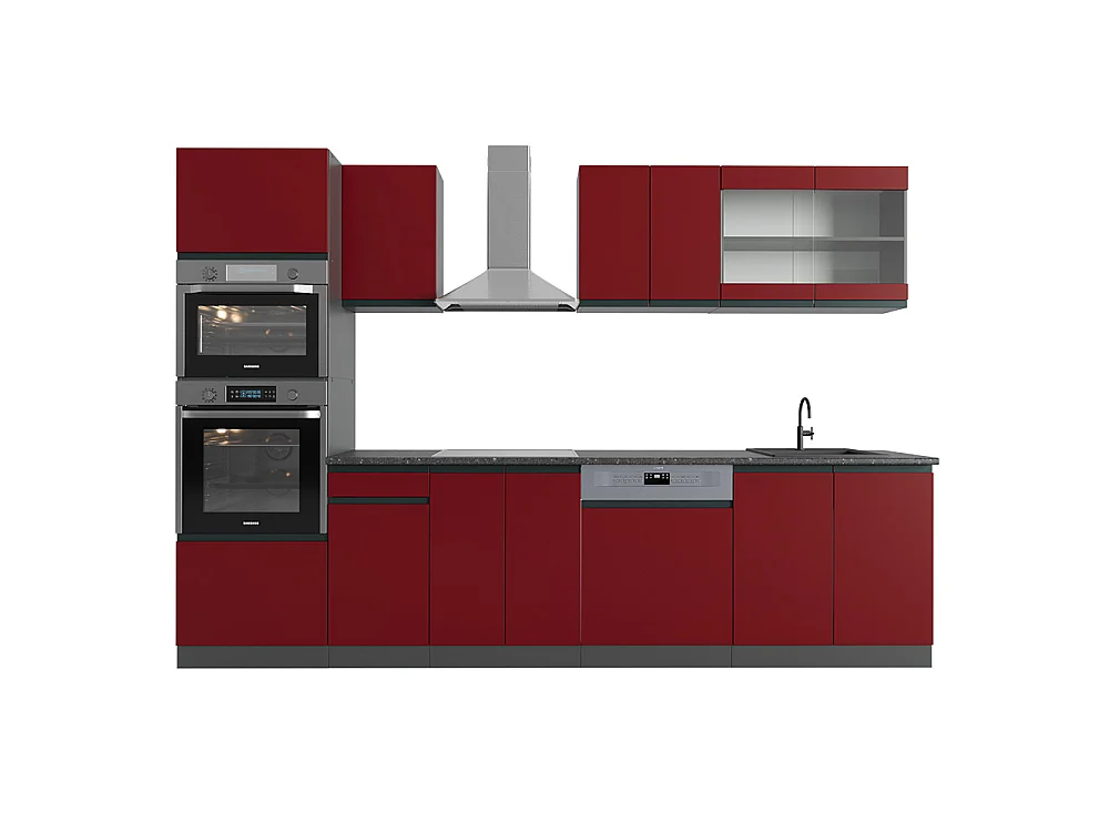 Cuisine rouge/anthracite 300x60x81.6 r-line
