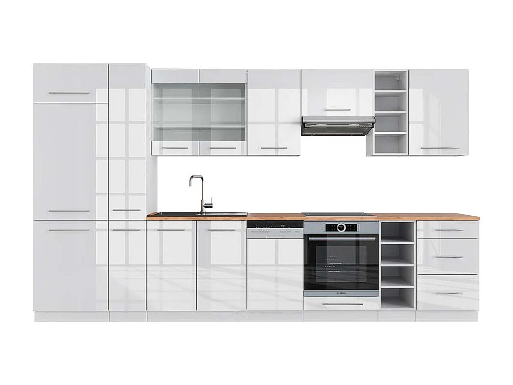 Cucina componibile bianco lucido/bianco 355x60x81.6 fame-line