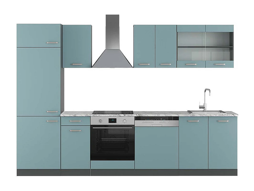 Cuisine bleu-gris/anthracite 300x60x81.6 r-line