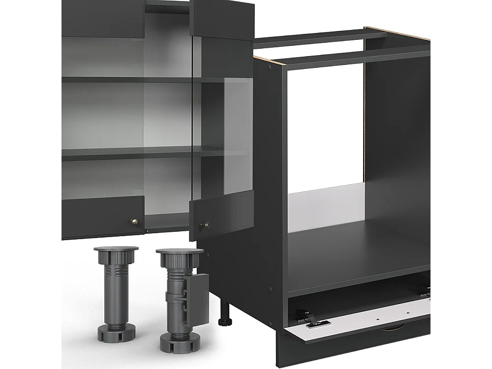 Mueble de cocina antracita-oro landhaus 300x60x81.6 fame-line