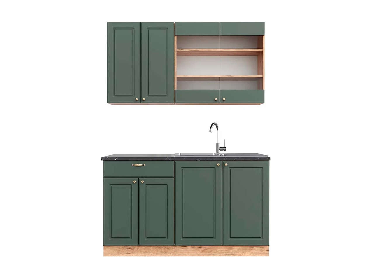 Cocina para solteros green-gold country/gold power roble 140x60x81.6 fame-line