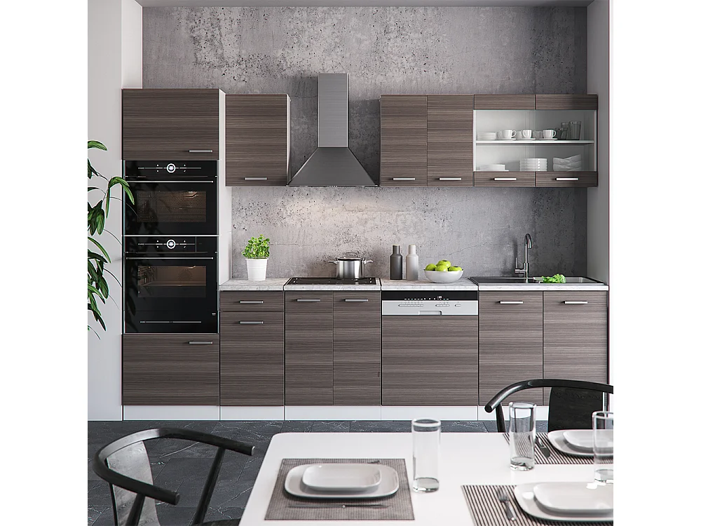 Cuisine gris noble/blanc 300x60x81.6 r-line