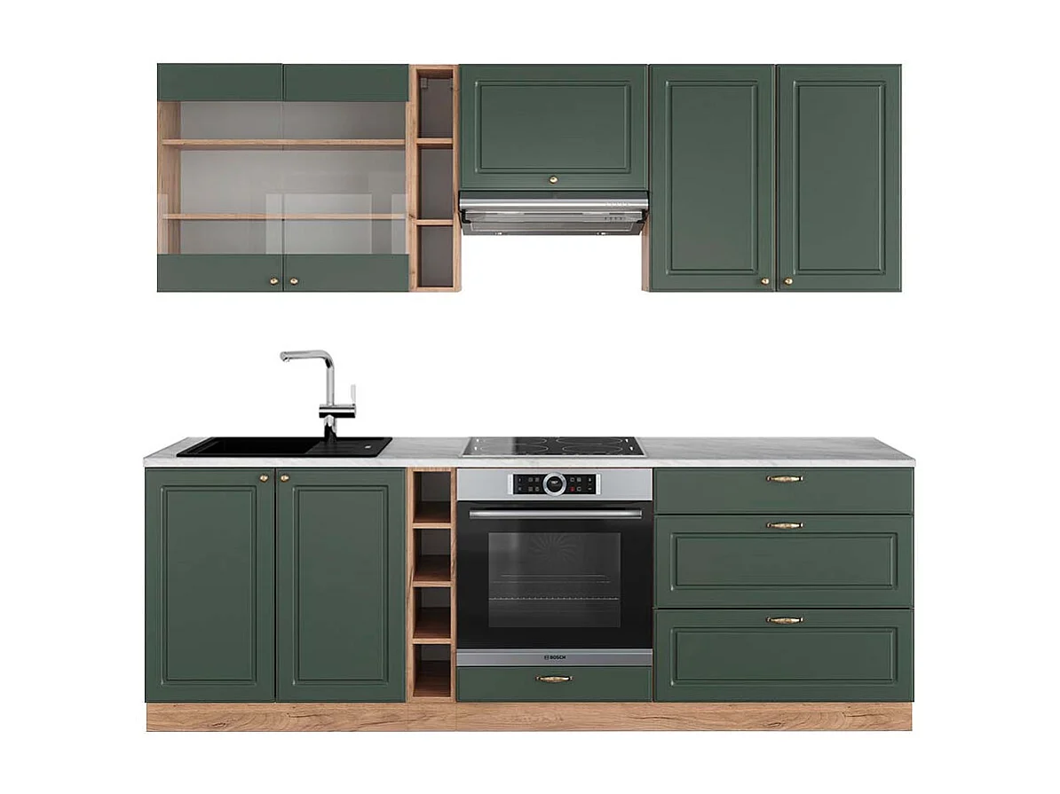 Mueble de cocina green-gold country/gold power roble 235x60x81.6 fame-line