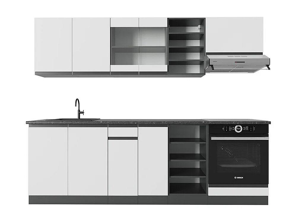 Cuisine blanc/anthracite 240x60x81.6 r-line
