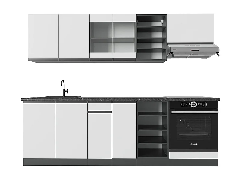 Kitchenette branco/antracite 240x60x81.6 r-line