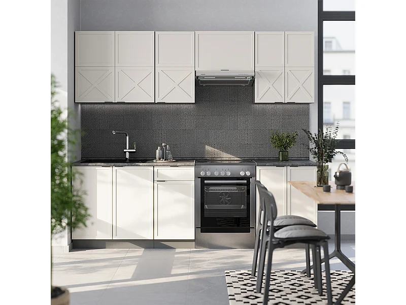 Cuisine grisbeige/anthracite 240x46x81.6 fame-line