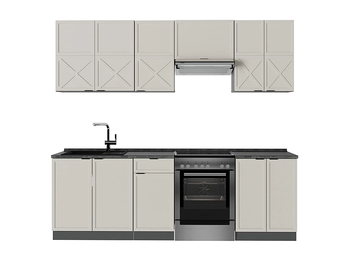 Cuisine grisbeige/anthracite 240x60x81.6 fame-line