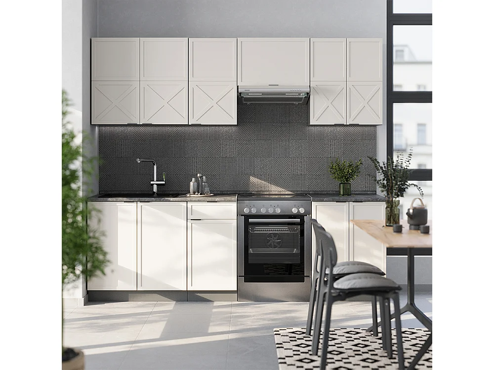 Cuisine grisbeige/anthracite 240x60x81.6 fame-line