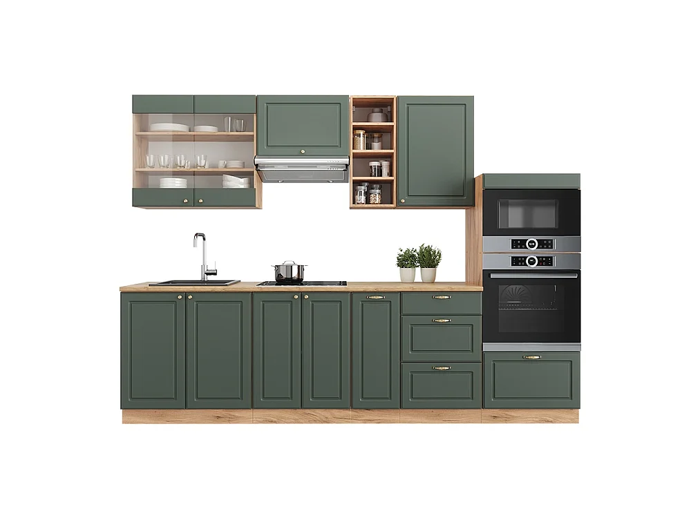 Mueble de cocina green-gold country/gold power roble 280x46x81.6 fame-line